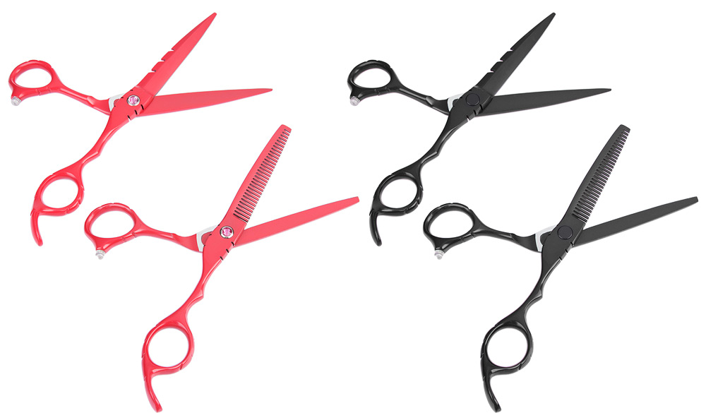 2pcs 6.0 Inch Stainless Steel Hair Scissors Thinning Cutting Set Barber Shears